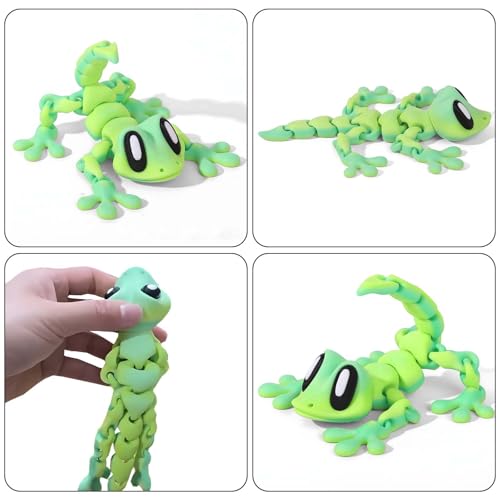 Imán decorativo de lagarto articulado 3D para refrigerador miniatura 4