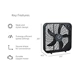 Genesis 20" Box Fan, 3 Settings, Max Cooling Technology, Carry Handle, Black (G20BOX-BLK) - Image 5