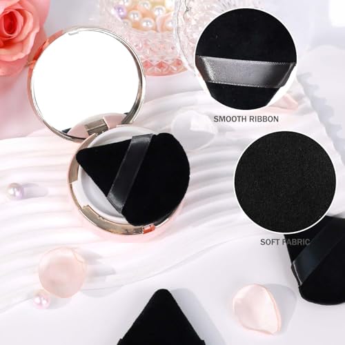 Image of INOVERA (LABEL) 6 Pieces Powder Puff Face Makeup Sponge - Loose Foundation Blending Sponges Set - Triangle Shape Beauty Blender Tool for Wet & Dry Powders (Black)