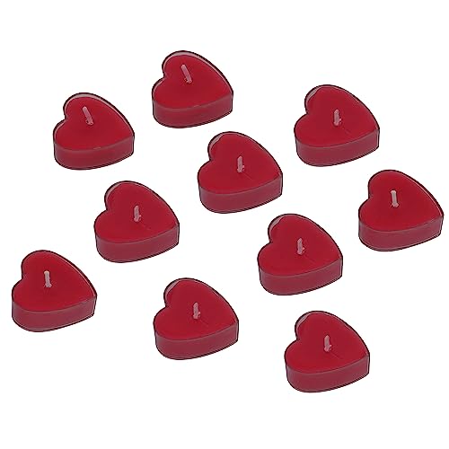 Image of eCraftIndia Set of 20 Romantic Heart Shaped Rose Scented Tea Light Candles for Anniversary, Valentine's Day, Wedding, Birthday, Christmas Decorations