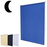 Nachtdunkel Klemmfix Mini Verdunkelungsrollo ohne Bohren inkl. Klemmträger/Blau 40x100cm (Breite x Höhe)
