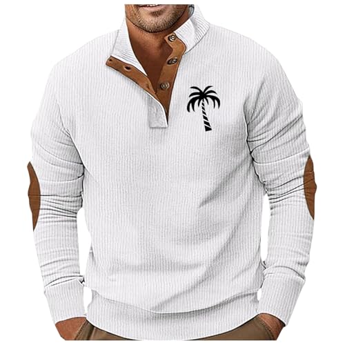 Sweat à col rond homme zippé contre le froid, pull confortable coupe droite pour morphologie forte