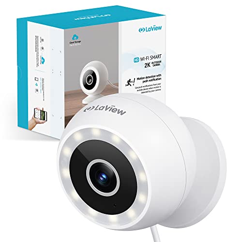 Image of LaView 4MP 2K Security Cameras Outdoor Indoor Wired,IP65, Starlight Sensor & 100 Ft Night Vision,Motion /Person Detection,2-Way Audio /Spotlight,US Cloud,Compatible With Alexa,iOS & Android & Web Access