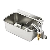Krowne 16-153L Royal Series Low Lead Front Mount Dipperwell with Faucet | Commercial Kitchen Bar Sink Accessory Kit for Restaurant Cafe Catering Service | 10'W x 6'D x 3-5/16'H, Stainless Steel, NSF