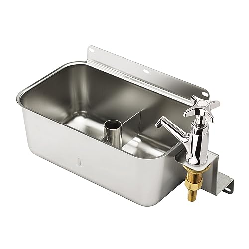 Krowne 16-153L Royal Series Low Lead Front Mount Dipperwell with Faucet | Commercial Kitchen Bar Sink Accessory Kit for Restaurant Cafe Catering Service | 10