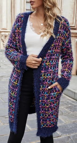 Womens Boho Cardigan Sweaters Open Front Long Sleeve Knit Sweater Coat Maxi Cardigan Jacket3