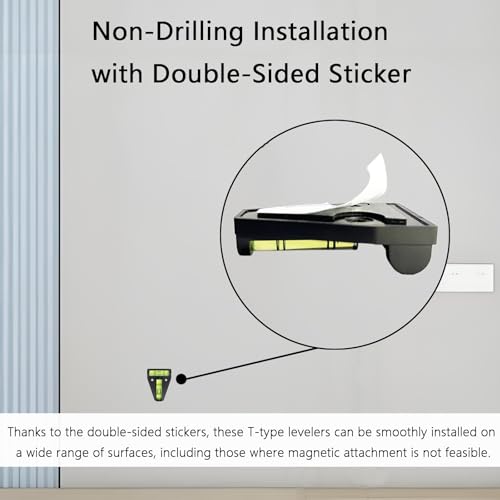 Magnetic RV Bubble Level, Mini Self-Adhesive T Type Small Leveler Indicator for RV Camper Travel Trailer Motorhome Leveling Blocks Accessories Tool