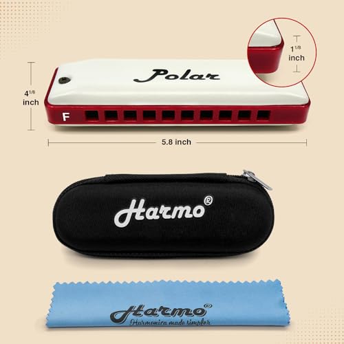 Harmo Polar Natural Minor Harmonica Key of F – Specialized for Natural Minor Blues, Jazz, Rock, Folk, & Pop, Mouth Organ With Case, Phosphor Bronze Reeds, Harmonica for Beginners & Professionals - Les Beatles, Paul McCartney, John Lennon, RIngo Starr, George Harrison Harmo Polar Natural Minor Harmonica Key of F - Specialized for Natural Minor Blues, Jazz, Rock, Folk, & Pop, Mouth Organ With Case, Phosphor Bronze Reeds, Harmonica for Beginners & Professionals – Image 4