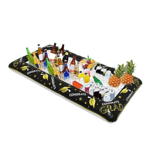 Enfriador flotante portátil con bandeja de hielo integrada para comida y bebidas