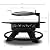 Red Mountain Valley 47" Outdoor Fire Pit with Adjustable Grill, 2-in-1 Large Wood Burning Round FirePits, Metal Outdoor Fireplaces, Round Metal Table for Patio, Backyard, Black