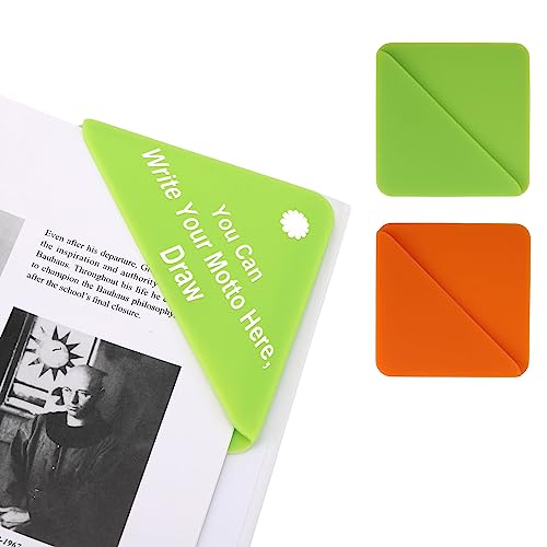 Colorful Silicone Bookmark For Women,Men,Teachers And Studens,Durable Reading Markers For Books,Free Diy Pattern, Write Motto, Page Corner Bookmarks Suitable For Reading Lovers(Green An Orange) #TOP4