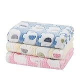 Dono 1 Pack 3 Dog Blankets, Soft Fluffy Fleece Pet Blanket Warm Sleep Mat Paw Print Design Puppy Kitten Throw Blankets Doggy Blanket for Dogs