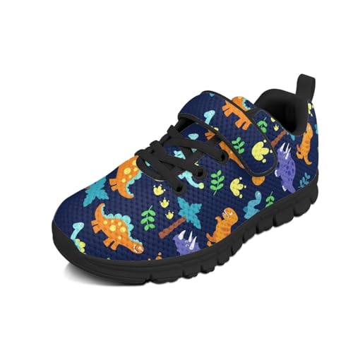 Little Kid Shoes Boys Girls Sneakers Tennis Running Lightweight Breathable Shoes Dinosaur Tree Pattern
