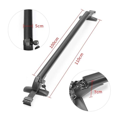 Barras de techo de aluminio universales para coche portaequipajes de 110 cm en pack de 2 unidades 6