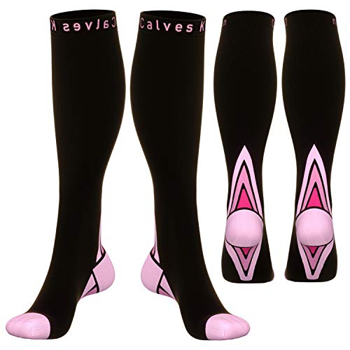 (2 Pairs) Compression Socks/Stockings for Men & Women,Speed Up Recovery Best Graduated Athletic Fit for Travel, Running, Nurses,Shin Splints, Flight & Maternity Pregnancy. Boost Stamina, Circulation