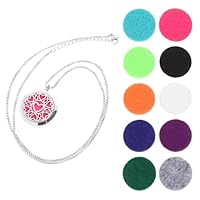 ELAYARD Collana con Ciondolo Diffusore in Acciaio Resistente 30Mm per Oli Essenziali Collana Profumata Traforata da Donna Set Elegante e Leggero per Uso Quotidiano e Regalo