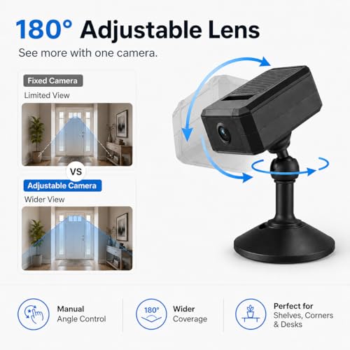 Tusionwin Mini Spy Camera Hidden Camera 1080P, Small WiFi Nanny Cam with Night Vision, Motion Detection, Rechargeable Indoor Secret Camera for Home Security, Baby & Pet Monitor — view 2