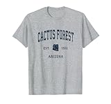 cactus foresta arizona az vintage athletic navy sports design maglietta