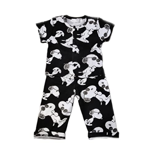 Image of Bold N Elegant Unisex-Child Cotton Blend Full Length Cute Funny Print Front Open Shirt Pajama Sleep Wear Night Suit Pj Set For Kids