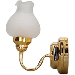 Lamparas De Pared Que Den Mucha Luz Keenso Luz de Pared en Miniatura, Lámpara de Pared LED para Casa de Muñecas a Escala 1:12, Forma de Tulipán, Batería de 3V, Miniluz de Pared de Simulación DIY en Miniatura