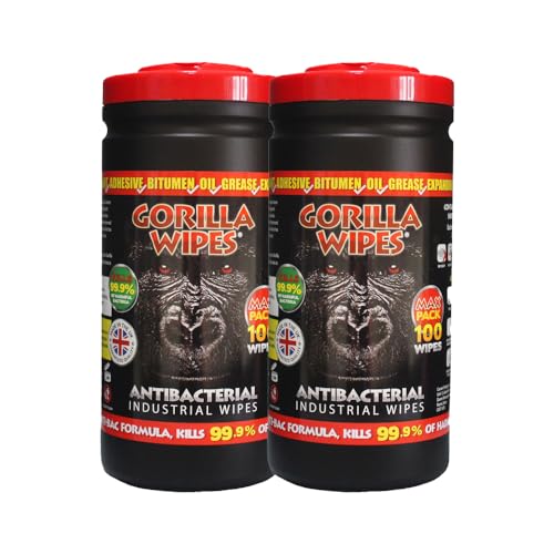 Image of Gorilla Wipes Original Twin Pack – 2 x 100 Antibacterial Multi-Surface Industrial Cleaning Wipes