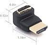 VCE 2 Unidades Acoplador HDMI Hembra a Hembra con Paquete de 6 Adaptadores HDMI de Ángulo Recto 90 y 270 Grados Macho a Hembra, Soporta 3D y 4K 8