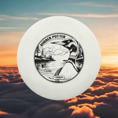 Lightning Loonar Glow Rubber Putter Disc Golf Disc | Glows in The Dark | Floats in Water | Durable & Reliable for All Skill Levels | Stable Flight (Flight Numbers: 2 | 3 | 0 | 0.5)