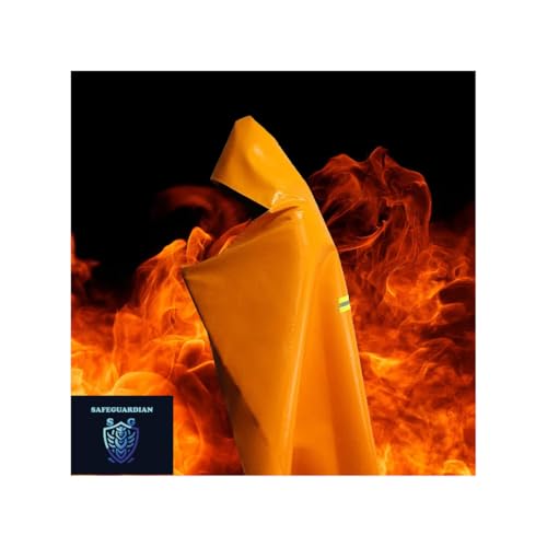 SafeGuardian Manta ignífuga | Manta ignífuga con capucha | Mantas de emergencia contra incendios para cuerpo completo | Capa con capucha de emergencia con tiras reflectantes | Resistente al calor