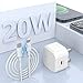 Price comparison product image 20W USB-C Power Adapter & Lightning Cable [Apple MFi Certified] Lightning Cable 3.3FT/1M and 20W IPhone Charger Plug Compatible with iPhone 12/SE/11/Xs/Max/XR/X/8/8 Plus
