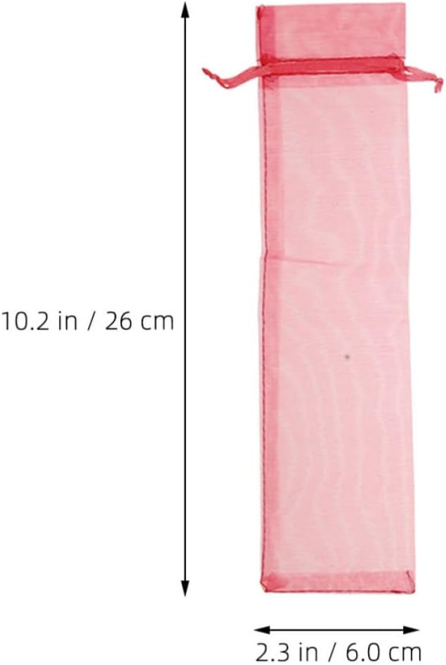 Abaodam 50pcs Organza Drawstring Pouch Bags for Folding Hand Fan Protection and Jewelry Storage, Lightweight Sheer Fan Pouch with Elegant Appearance for Wedding Favor and Party Decoration