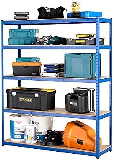 1800mm H x 1500mm W x 450mm D Heavy Duty Steel Shelving Garage Racking Unit 5 Levels - 200KG UDL Per Shelf + FREE NEXT DAY DELIVERY