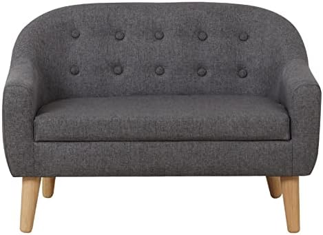 Koopo Kids Sofa Couch/Big Kids Couch/Linen Fabric 2-Seater Upholstered Sofa Chair for Toddler Ages up to 4 / Ideal Baby Gift for Girls & Boys (30" W) (Gray)