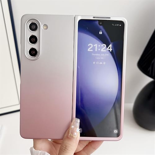 Coque Samsung Z Fold 5 rigide mate avec placage dégradé rose rouge antichoc