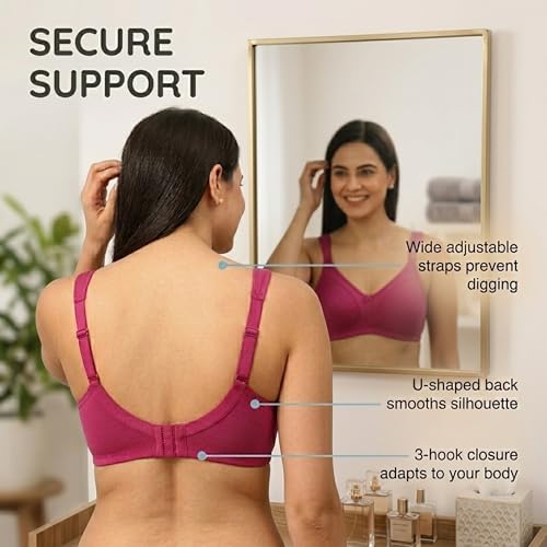 Image of The Mom Store Mom Nursing Bra | Full Coverage Non Padded Bra | Feeding Bra | Maternity Bra | Non Wired Bra | Cotton Blend