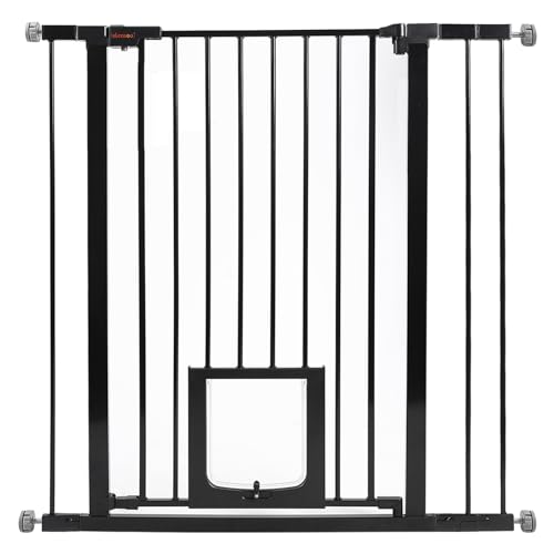 UBRAVOO Babygitter für Türen und Treppen,Druckmontage, kein Bohren,automatisch schließendes Metalltür-Sicherheitsgitter für Kinder&Haustiere, Mit...