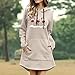 Kleid Weihnachten Damen Elegant, Sweatshirt Kleid Damen Mit Taschen, Weihnachts Hoodie Damen Lang Pulloverkleid Damen Mit Klassiker Bedruckt Casual Basic Weihnachtskleid Damen Langarm Kleid