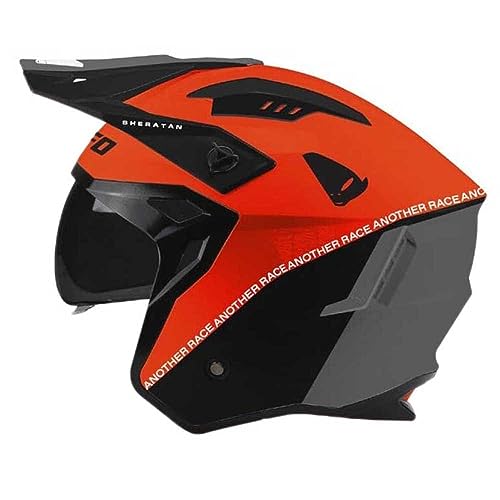 Omologato ECE 22.06 UFO PLAST CASCO SHERATAN JET ROSSO/NERO/GRIGIO S