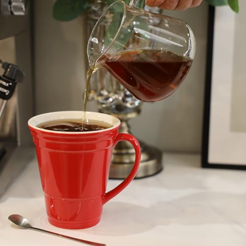 Taza de café cerámica 14 oz color rojo miniatura 3
