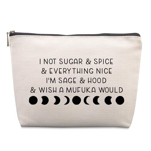 Lcoanriut Funny Witchy Gifts for Women Gothic Gift Friends Travel Cosmetic Bag, Witch Gifts Christmas Farewell Friendship Gifts for Women Friends Sister Coworkers Travel Makeup Bags