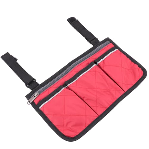 Baluue 車椅子用サイド収納バッグ 多機能ポケット付き アームレスト収納ポーチ 取り付け簡単 耐久性素材採用 ローラー など 広い移動補助