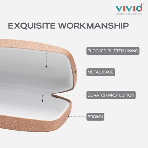 Image of VIVID Vision Unisex Adult Eyewear Specs Case Cover | Screw Driver | Free Cloth | Protect Eye Glasses | Chashma Dibbi | Spectacle Box | HINGE-SPRING | Metal | 3 IN 1