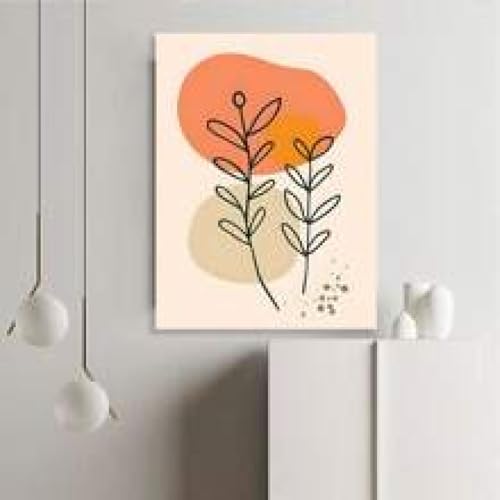 Toile canvas wall art abstrait de qualité premium encadrée 21x30cm teinte lin - 4