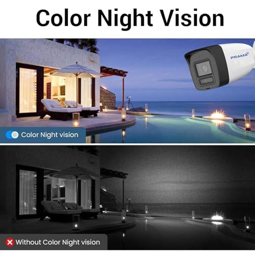 Image of PRAMA PT-NC140D3-WNM(D2) 4MP Fixed Bullet Network Camera, 2560x1440 Resolution, Smart Dual Light, Built-in Microphone, H.265 Compression, Weatherproof IP67