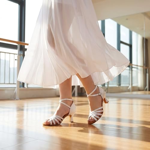 Image of MSMAX Women's Practice Ballroom Dancing Shoes Indoor Performance Latin Dance Shoes for Woman