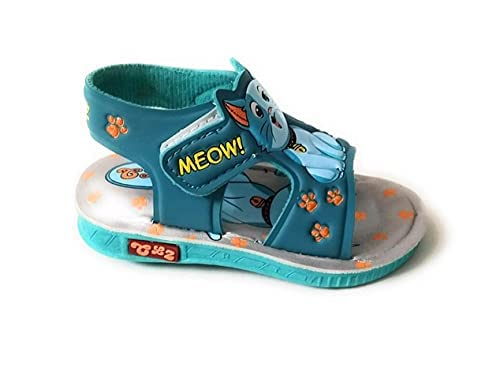 Image of Coolz Kids Chu-Chu Sound Musical Sandals C-06 for Baby Boys and Girls Age 1-3 Years (Turquoise, UK Footwear Size System, Toddler, Age, Medium, 18 Months)