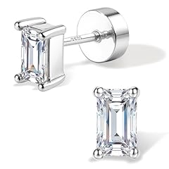 14K White Gold - Rectangular