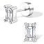 14K White Gold - Rectangular