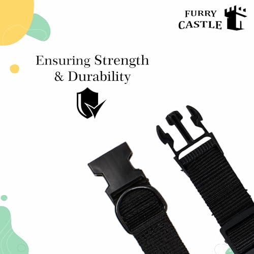 Image of Nylon Leash and Collar for Dogs with 360 Degree Rotating Clasp | Black | Water Proof | for Medium and Large Dogs in Large Size