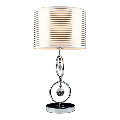 Lampe de Table de Chevet, Lampe de Table en Argent Moderne Lampe de Table en métal Simple Chambre Lampe de Chevet Argent Salon décoration Cristal Art Lampe de Table