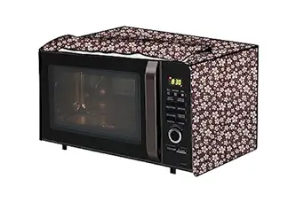 The Furnishing Tree PVC Waterproof Microwave Oven Cover compatible for Morphy Richards 25 L Convection 25 CG with 200 ACM Floral pattern brown White